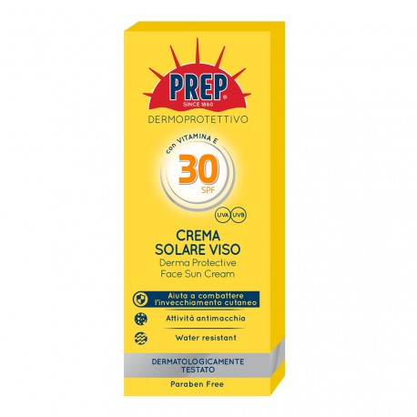 Crema Solare Viso Dermoprotettiva Protezione Alta – 30 SPF Prep