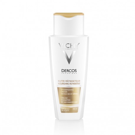 Dercos Shampoo Crema Nutri-Riparatore Keratino-Complex + 3 Oli di Origine Vegetale Vichy