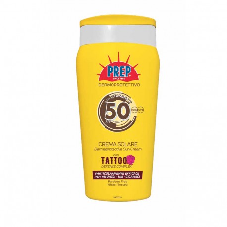 Crema Solare Spf 50+ per pelli tatuate Prep