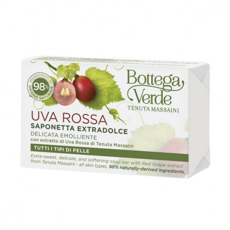 Uva Rossa - Saponetta extradolce, delicata emolliente, con estratto di Uva Rossa di Tenuta Massaini Bottega Verde